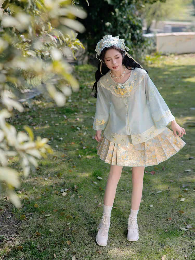 Classic Short Mamian Skirt Set – Easy Everyday Chinese Traditional Clothing S-XL