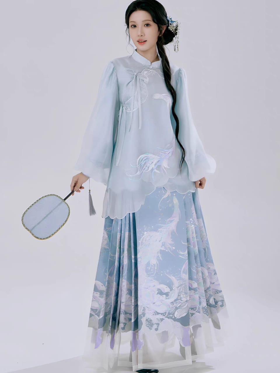 Gold‑Woven Mamian Skirt – Brocade Hanfu Skirt(single skirt)