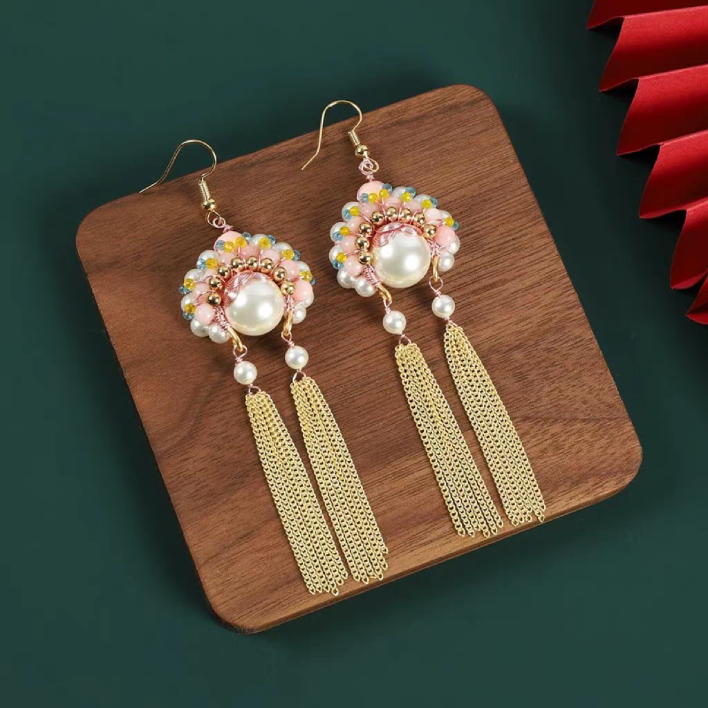 Chinese Opera Pink Earrings – Yang Guifei Inspired