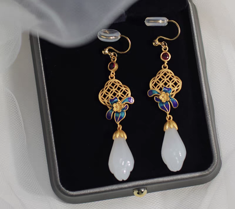 No Piercing Chinese Style Clip On Earrings | New Chinese Style Hanfu Jewelry Accessories