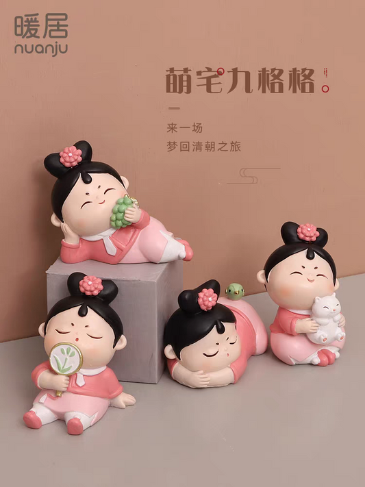 古风格格摆件(一套四个)