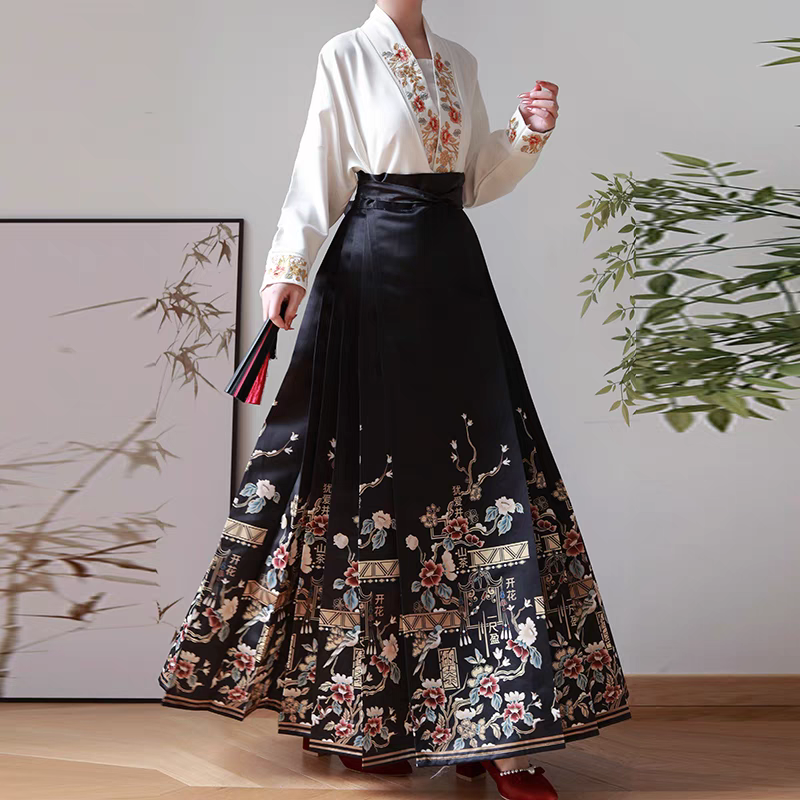 交领汉服马面裙s-XL hanfu horse face skirt