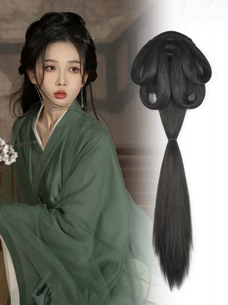 Hanfu Wig Bun Hairpiece | Chinese Ancient Costume Hair Accessories 古风汉服假发包 Cosplay Bridal Updo Extension