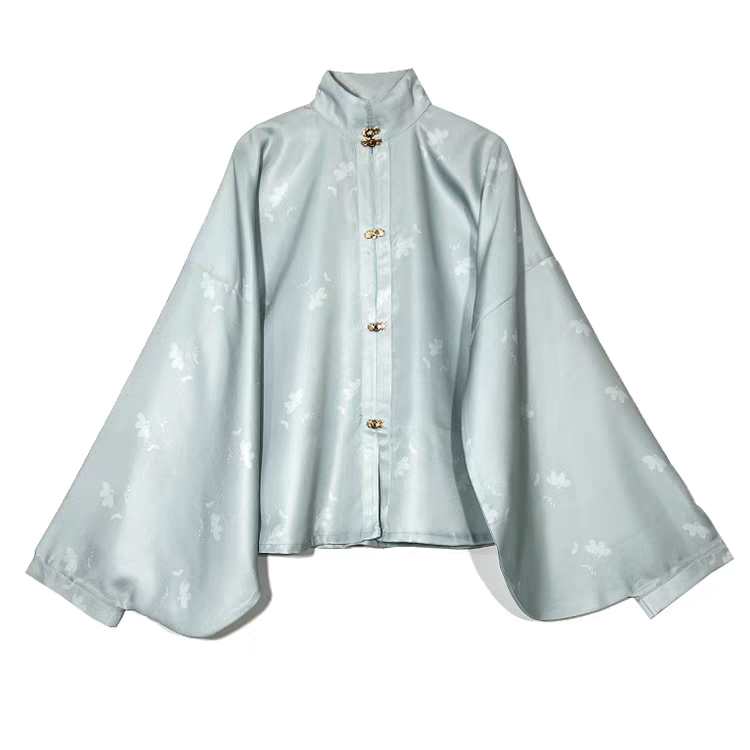 立领琵琶袖对襟衫汉服女装