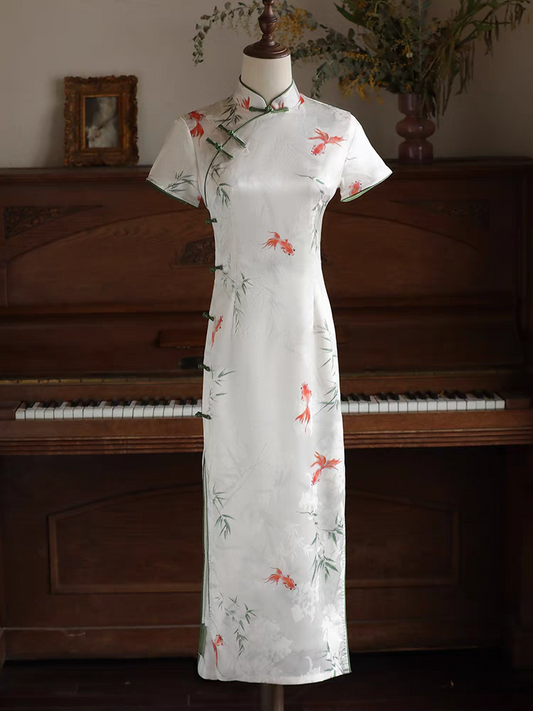 旗袍锦鲤新中式连衣裙S-3XL