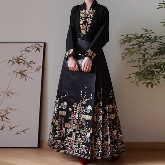 交领汉服马面裙s-XL hanfu horse face skirt