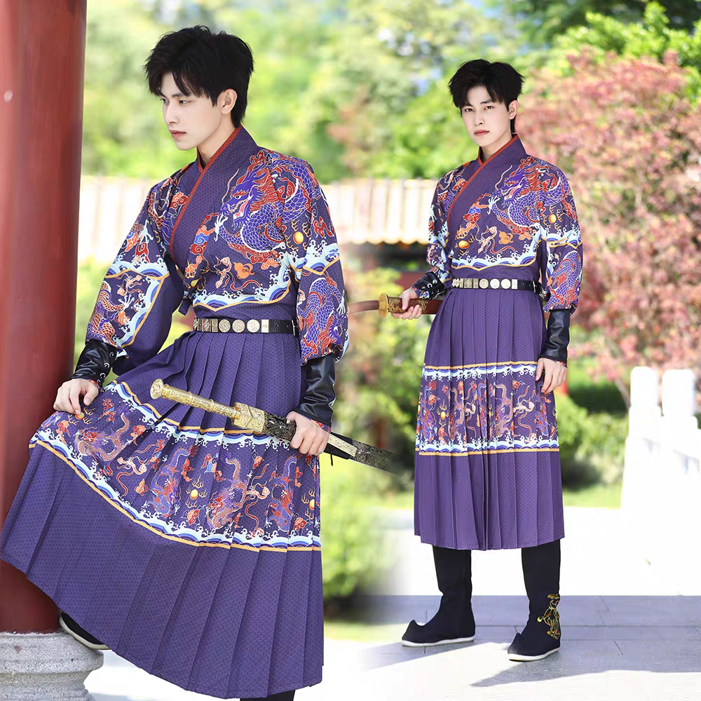 Hanfu Lelaki Tulen – Kostum Tradisional Cina | Jubah Gaya Cendekiawan Purba S-4XL