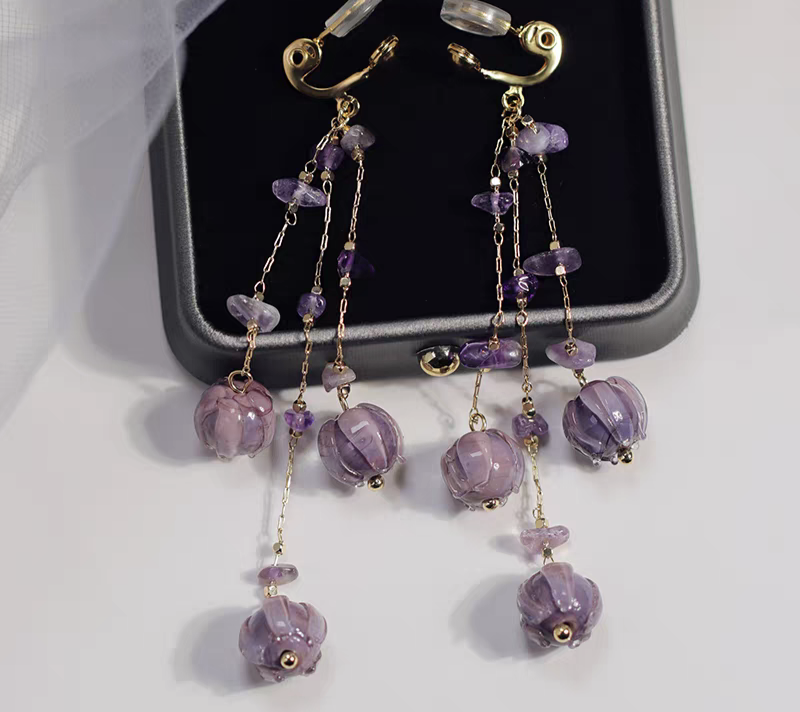 No Piercing Chinese Style Clip On Earrings | New Chinese Style Hanfu Jewelry Accessories