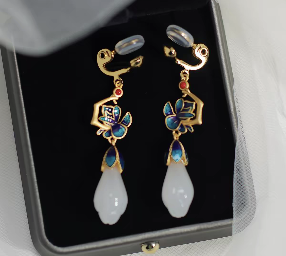 Chinese New Style Clip On Earrings for Women | No Ear Piercing Traditional Inspired Jewelry