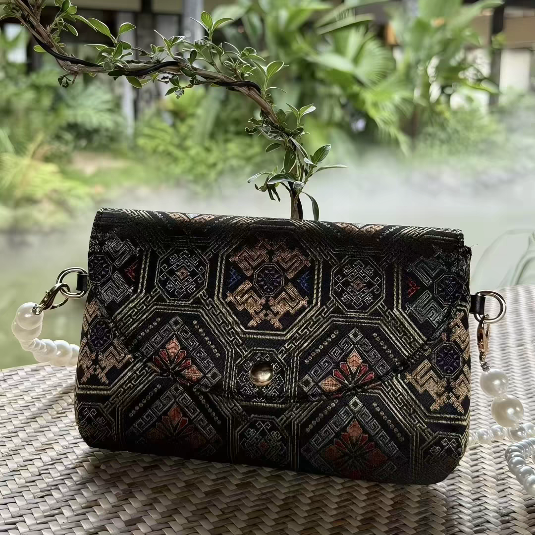 Zhuang Brocade Bag | Handmade Chinese Textile Art Handbag Inspired by Traditional Weaving