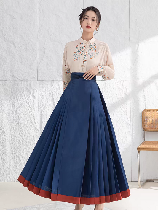 包边纯色马面裙配套S-XL