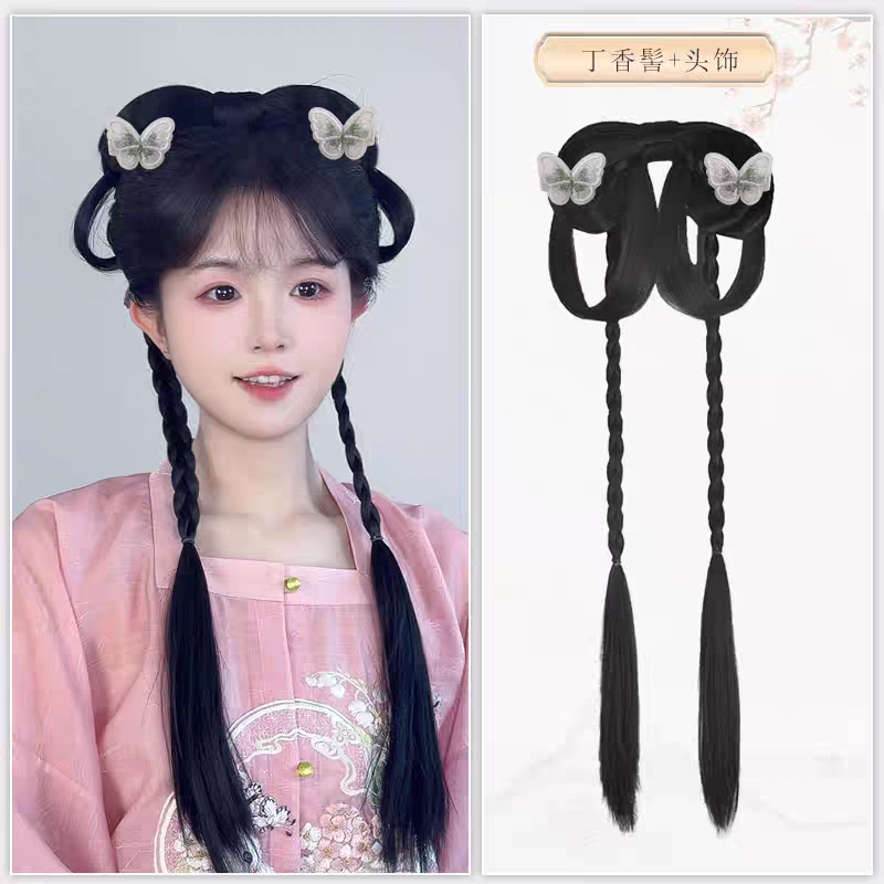Hanfu Wig Bun Hairpiece | Chinese Ancient Costume Hair Accessories, Bridal Updo Extension for Cosplay