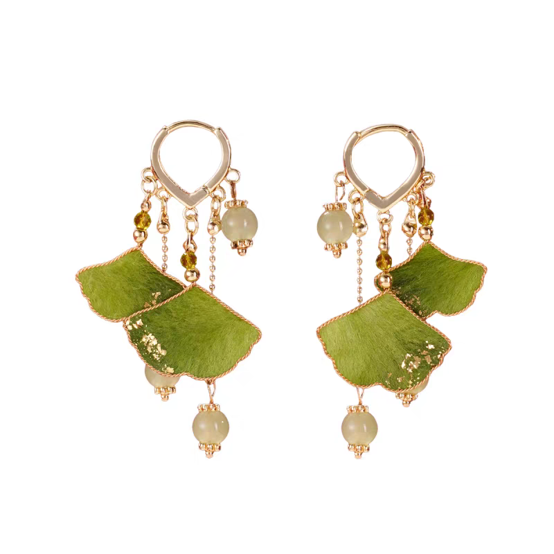 Chinese Ronghua Flower Earrings | Traditional Chinese Handmade Floral Earrings | Elegant Cultural Gift