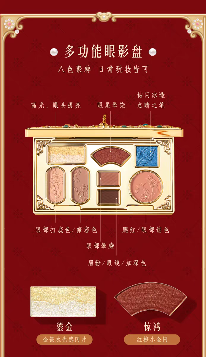 故宫系列|珍宝凤冠彩妆化妆品礼盒口红眼影文创新婚结婚生日礼物