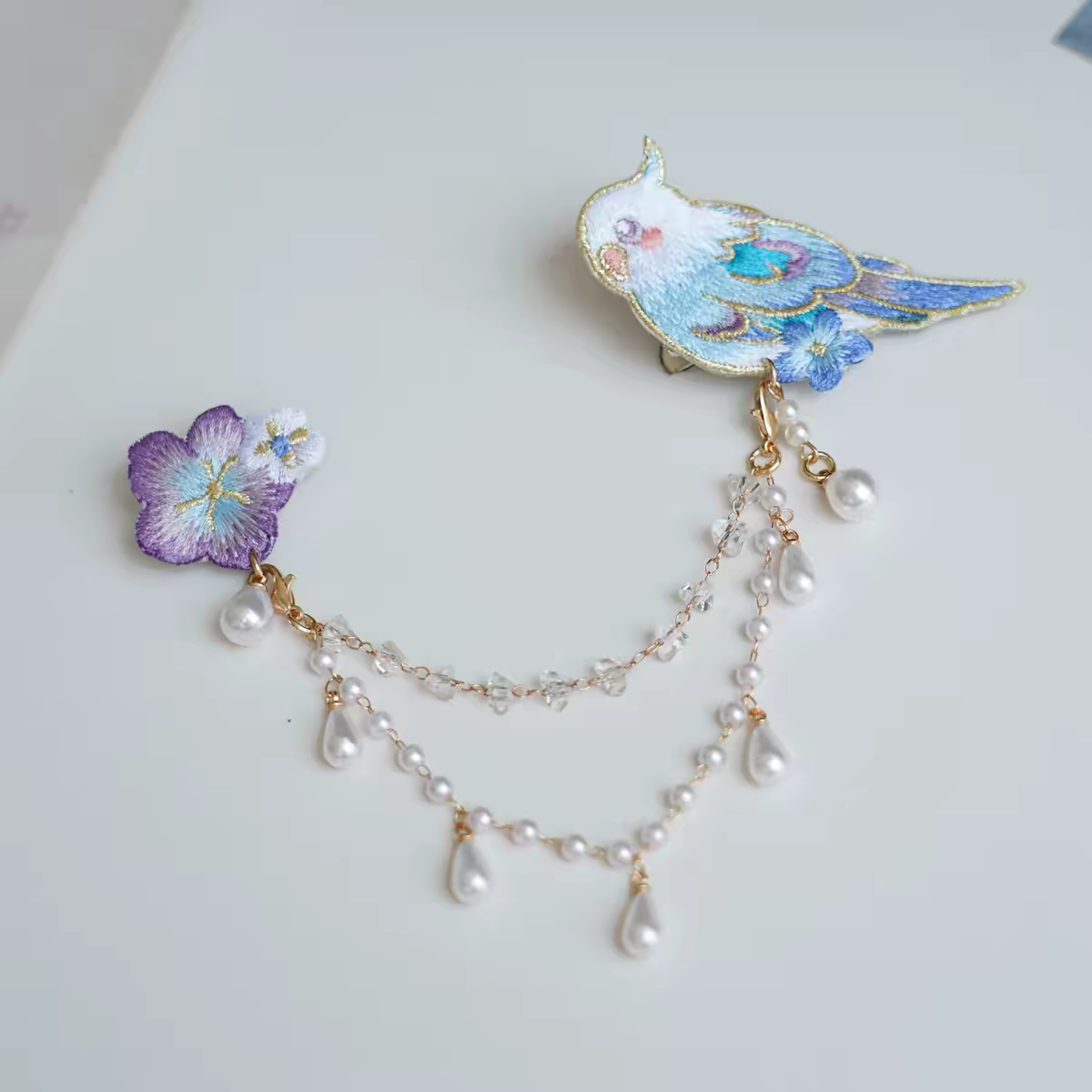 Playful Parrot Brooch