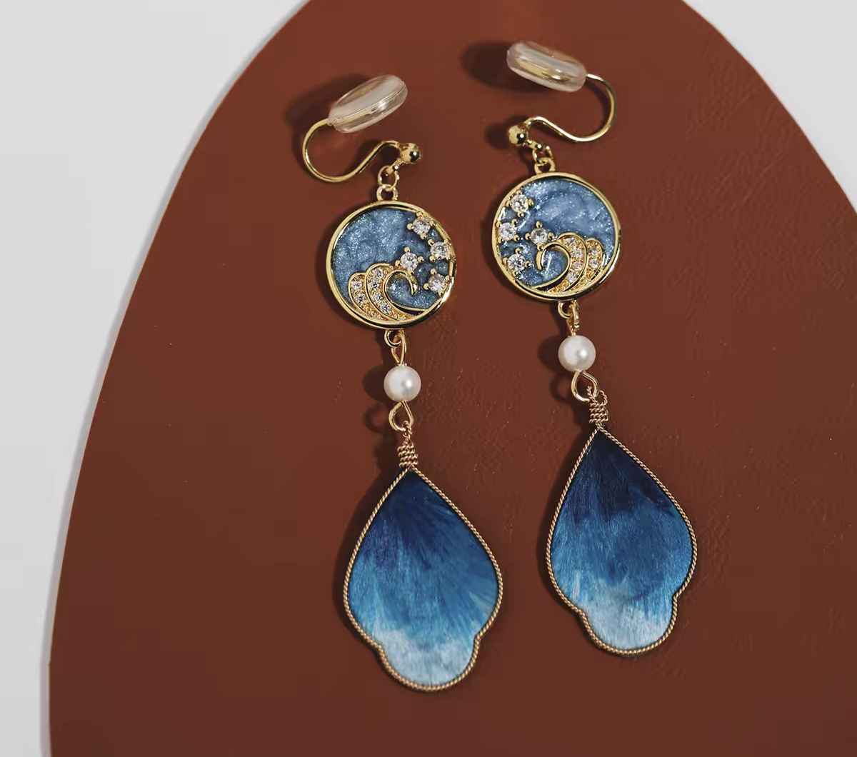 No Piercing Chinese Style Ronghua Velvet Flower Earrings