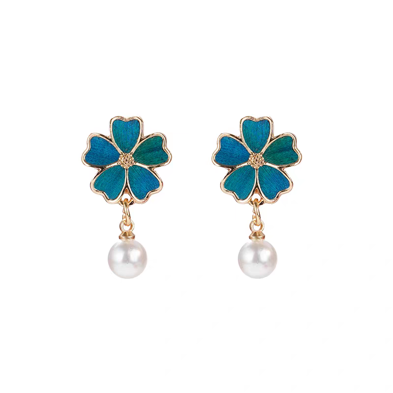 Chinese Ronghua Flower Earrings | Traditional Chinese Handmade Floral Earrings | Elegant Cultural Gift