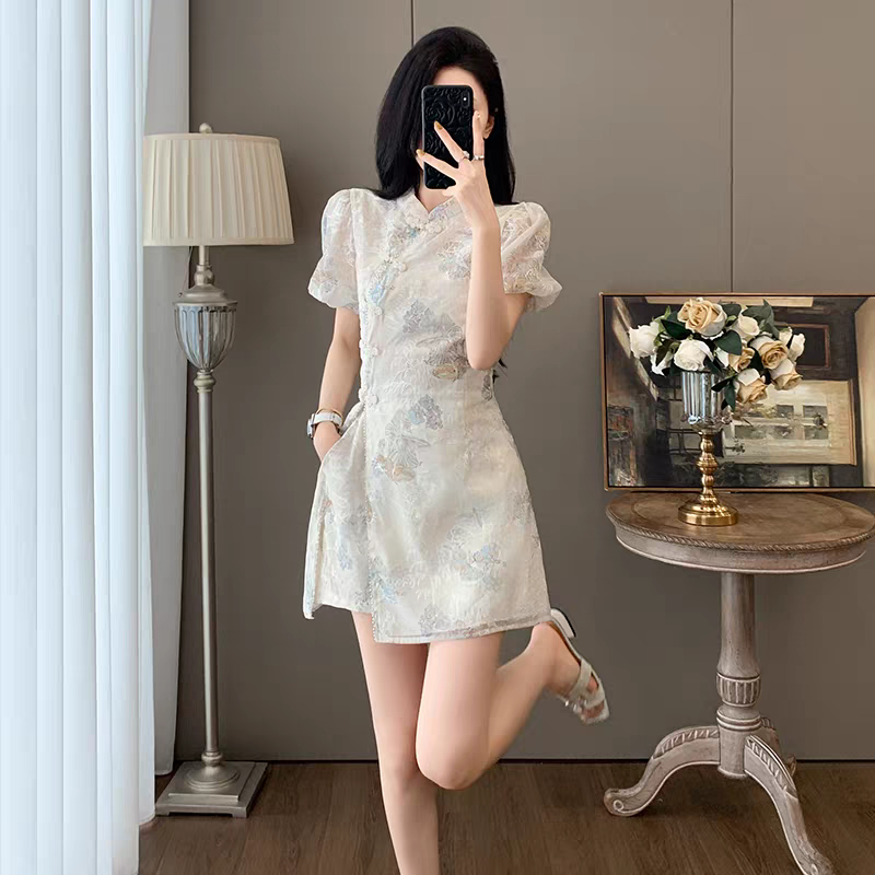 Set Dua Keping Cheongsam Cina Moden – Pakaian Gaya Cina Baharu | Penghantaran Antarabangsa (S-XL)