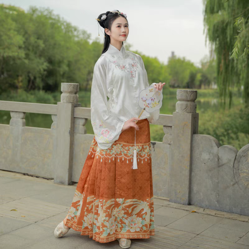 传统汉服交领琵琶袖马面裙S-6XL