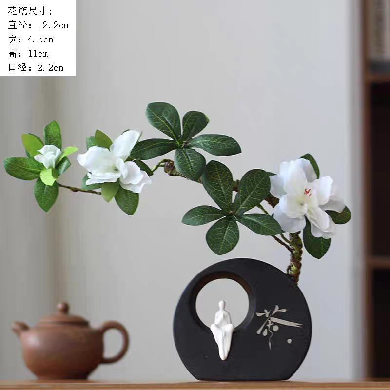 新中式干花装饰花摆件家居饰品客厅玄关插花仿真假花禅意摆设花瓶