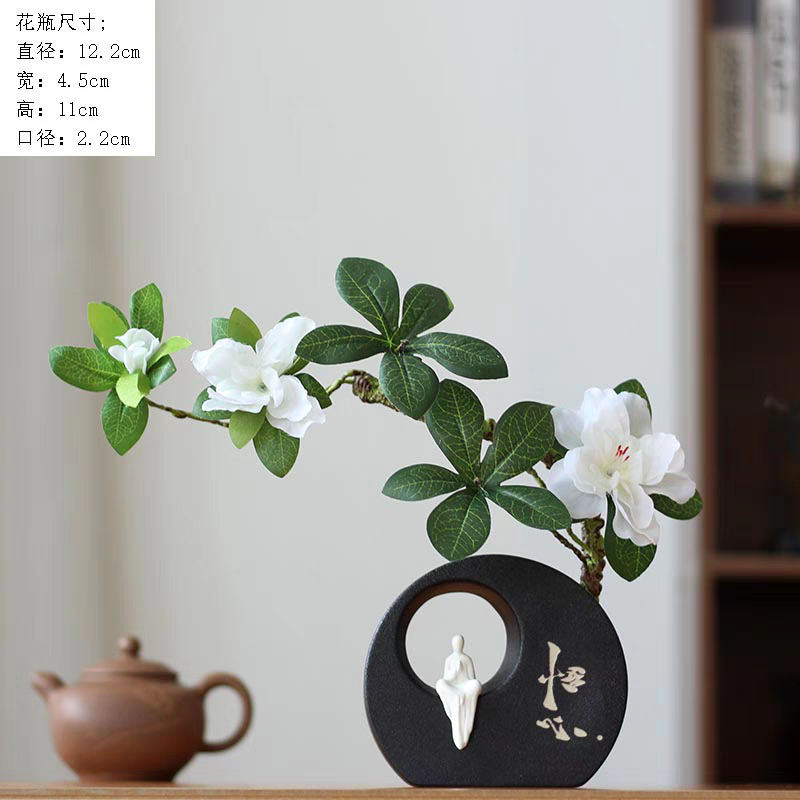 新中式干花装饰花摆件家居饰品客厅玄关插花仿真假花禅意摆设花瓶