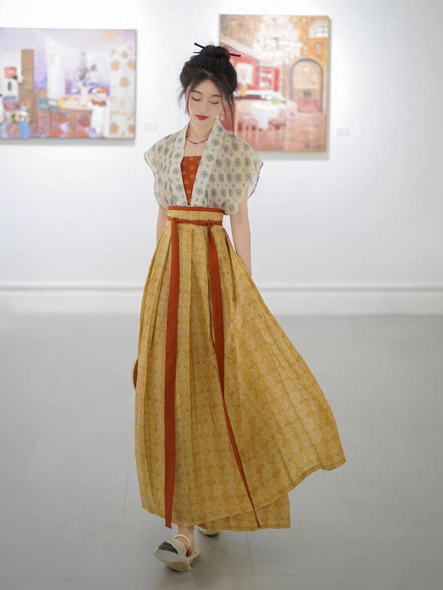 Hanfu Ming vest suspender eight-piece skirt matching Han elements SL