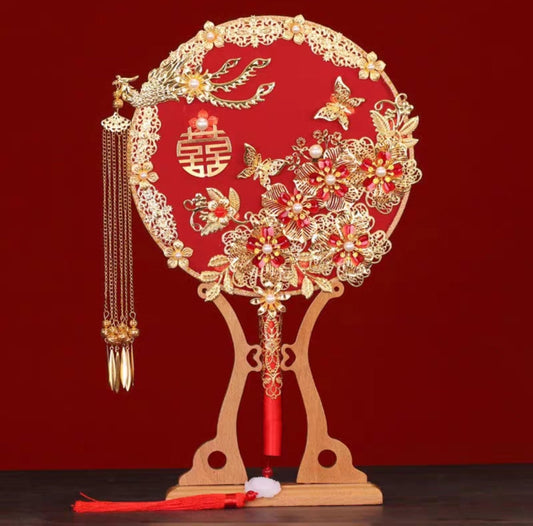 结婚出嫁应该手握团扇还是花束呢？囍扇的意义|马来西亚古风网店