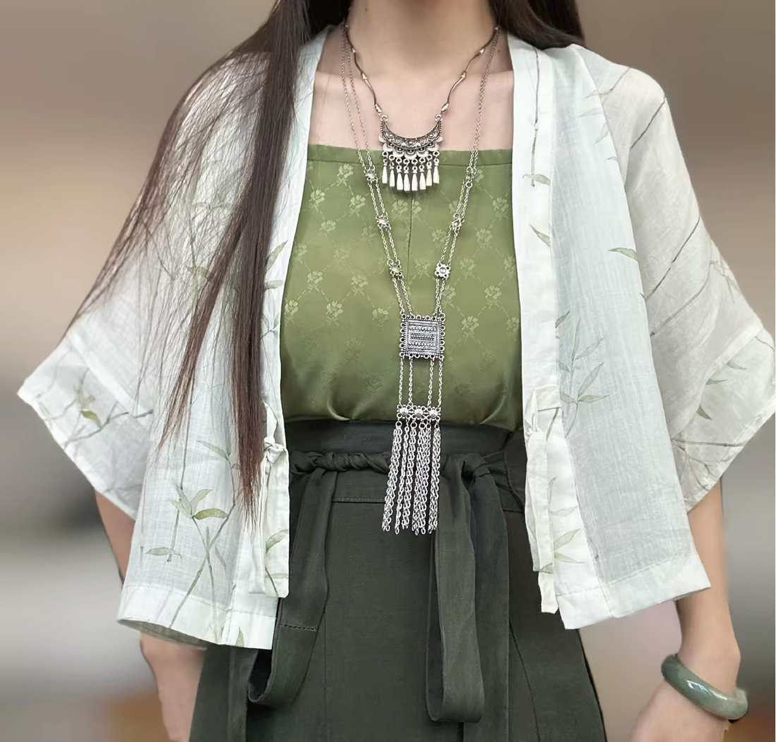 适合马来西亚新加坡的汉服款式｜薄款褙子+圆领短袖衫｜Yukl Shop马来西亚汉服线上网店推荐