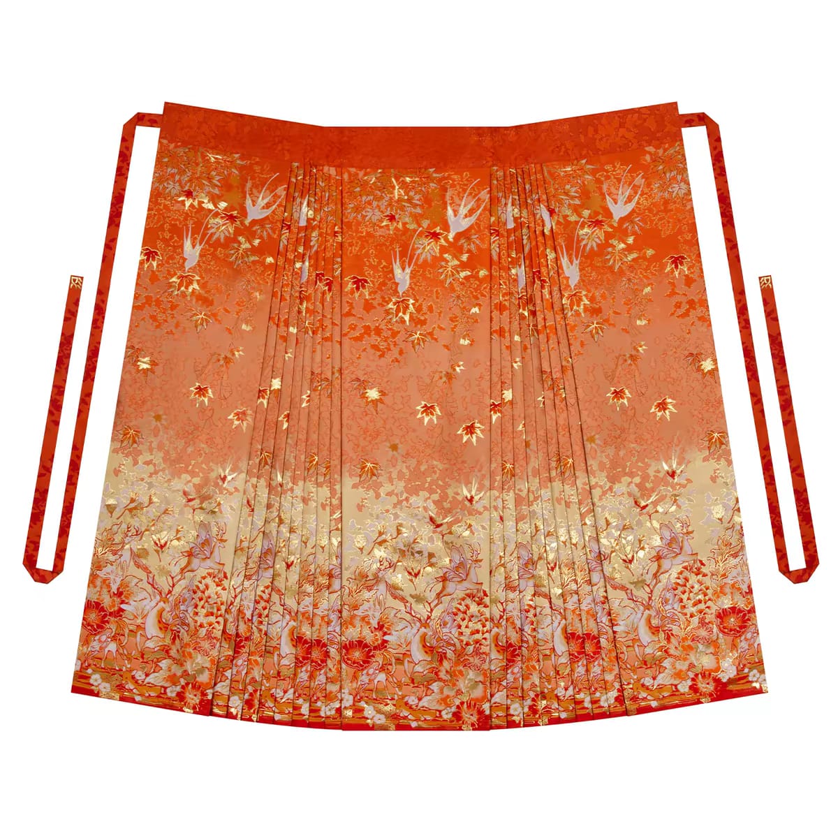 Ming-Style Hanfu Stand-Up Collar Pipa Sleeve Imitation Brocade Woven Gold Mamian Skirt(Pre order 30days)