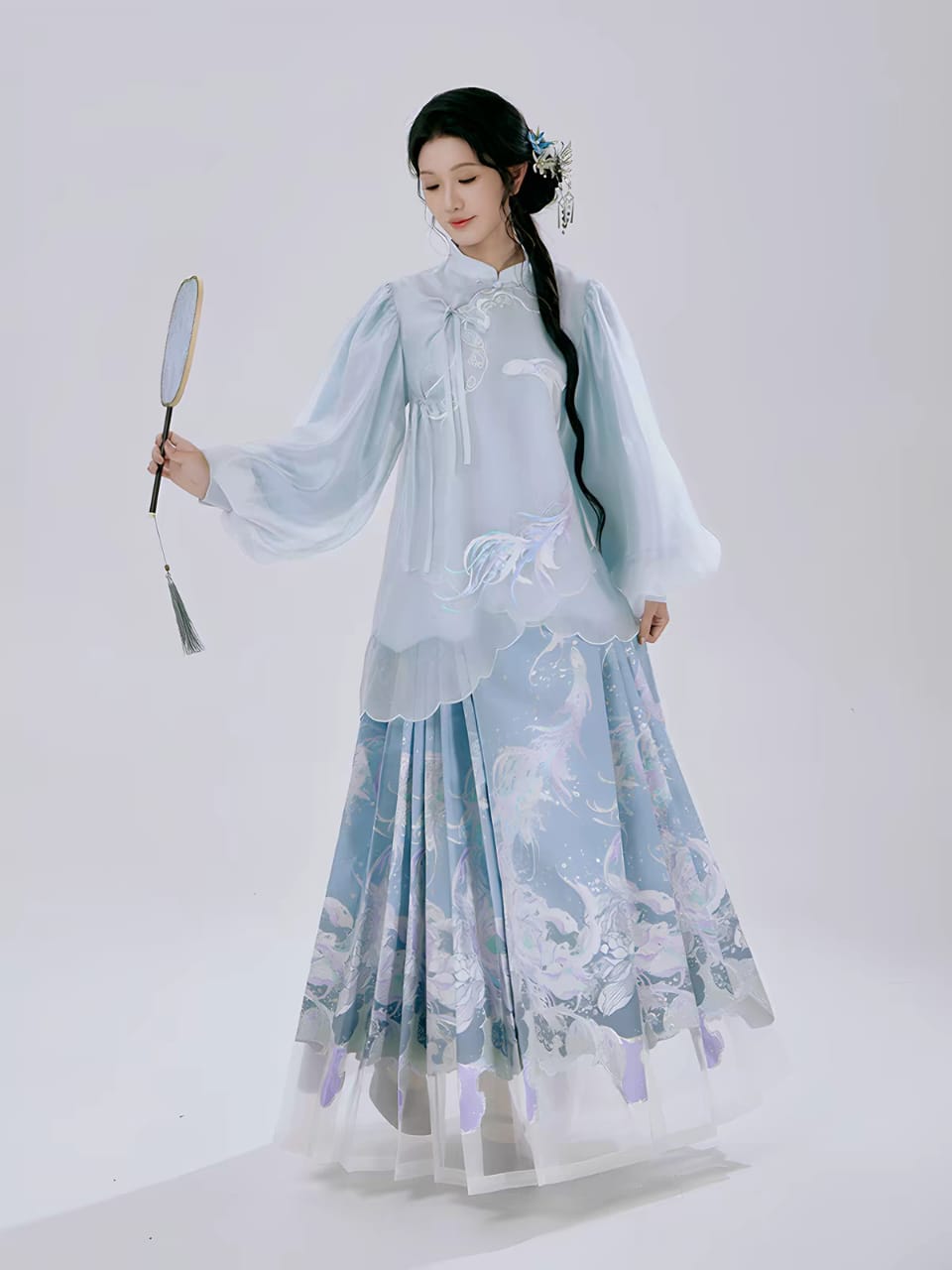 Gold‑Woven Mamian Skirt – Brocade Hanfu Skirt(single skirt)