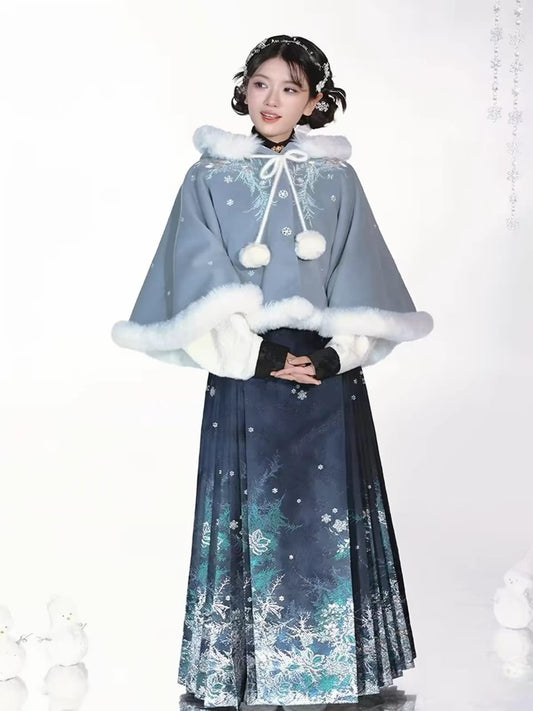 Ming-Style Hanfu Cape & Mamian Skirt