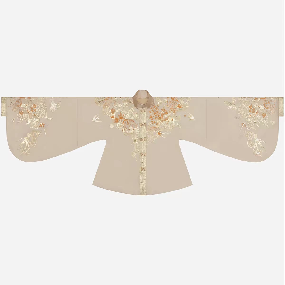 Ming-Style Hanfu Stand-Up Collar Pipa Sleeve Imitation Brocade Woven Gold Mamian Skirt(Pre order 30days)