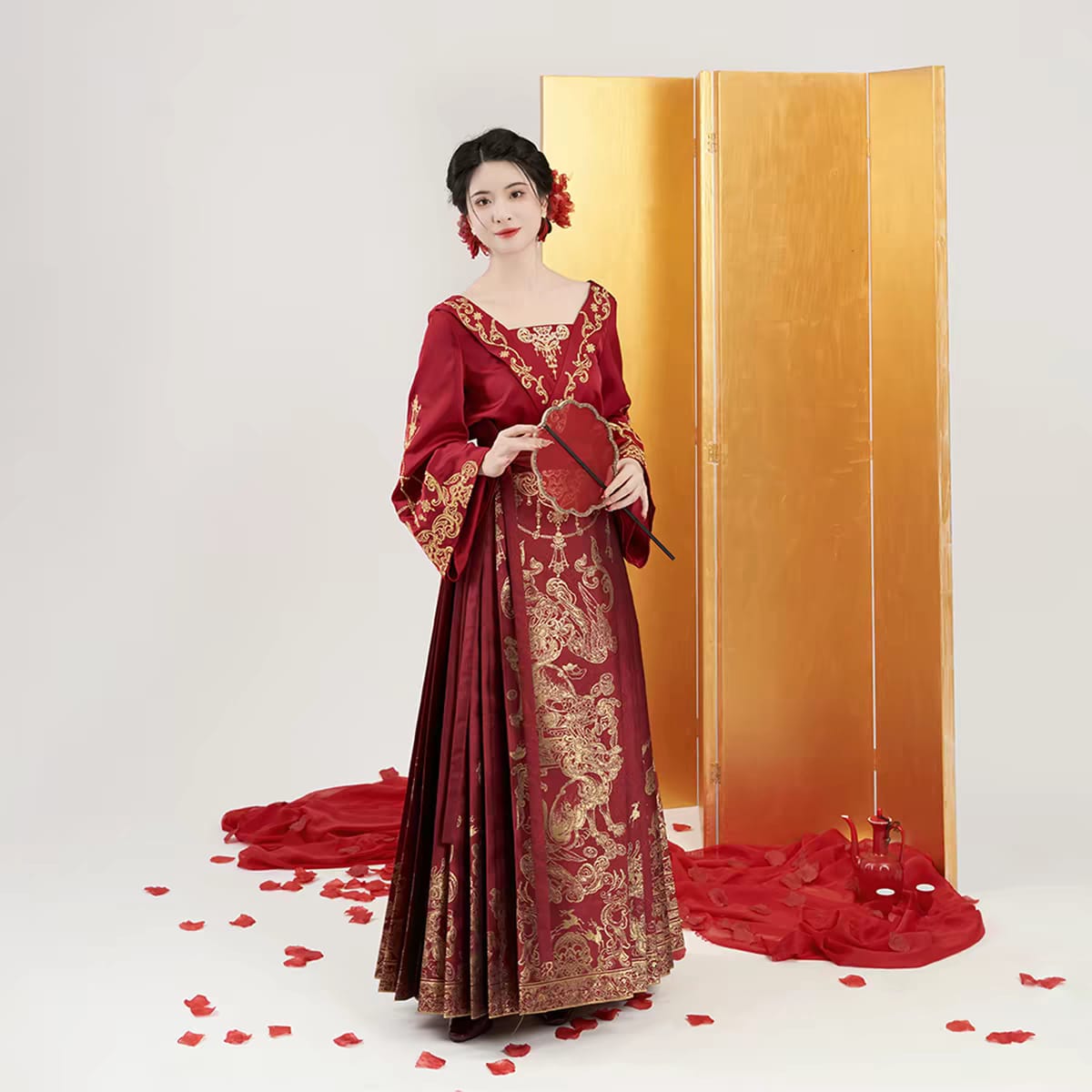 Mamian Skirt Wedding Reception Dress – Neo-Chinese Style Bridal Gown(Pre order 30days)