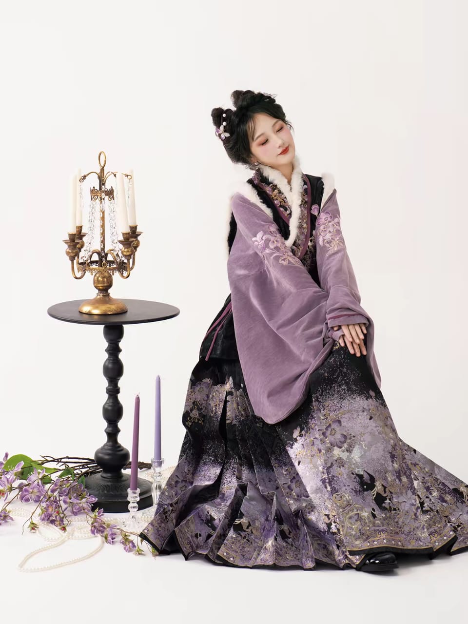 Gold‑Woven Mamian Skirt – Brocade Hanfu Skirt(single skirt)