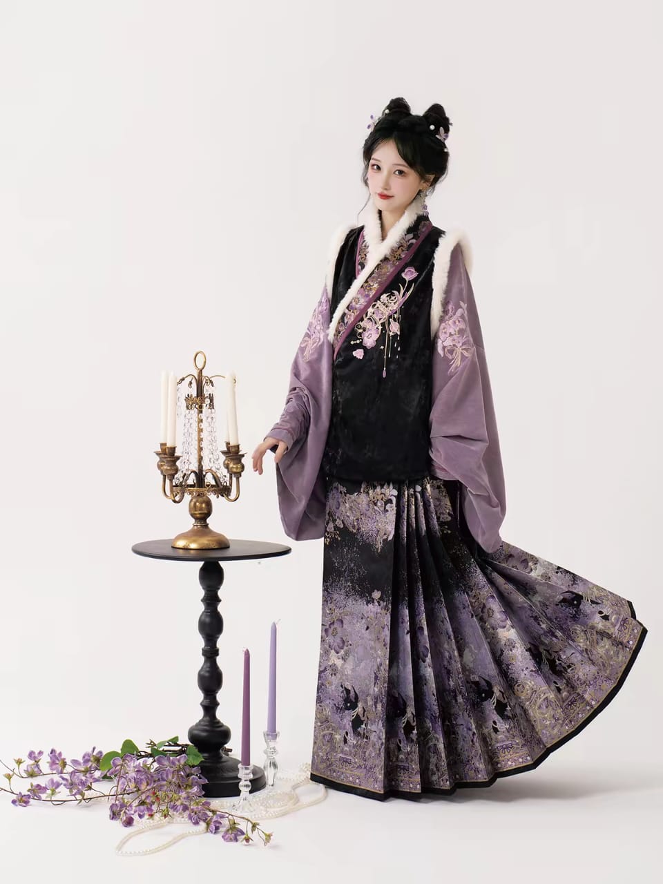 Gold‑Woven Mamian Skirt – Brocade Hanfu Skirt(single skirt)