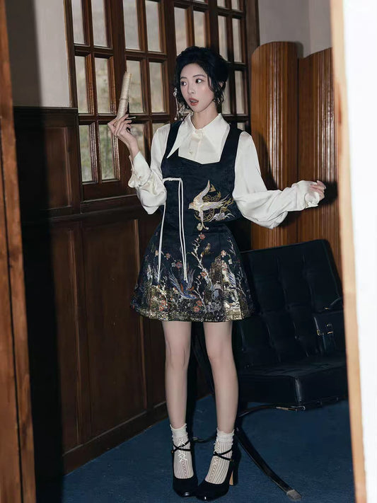 Classic Short Mamian Skirt Set – Easy Everyday Chinese Traditional Clothing S-XL