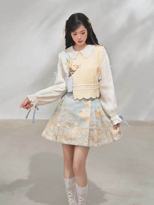 Short Mamian Skirt Set for Everyday Wear – Traditional Hanfu Style S-XL
