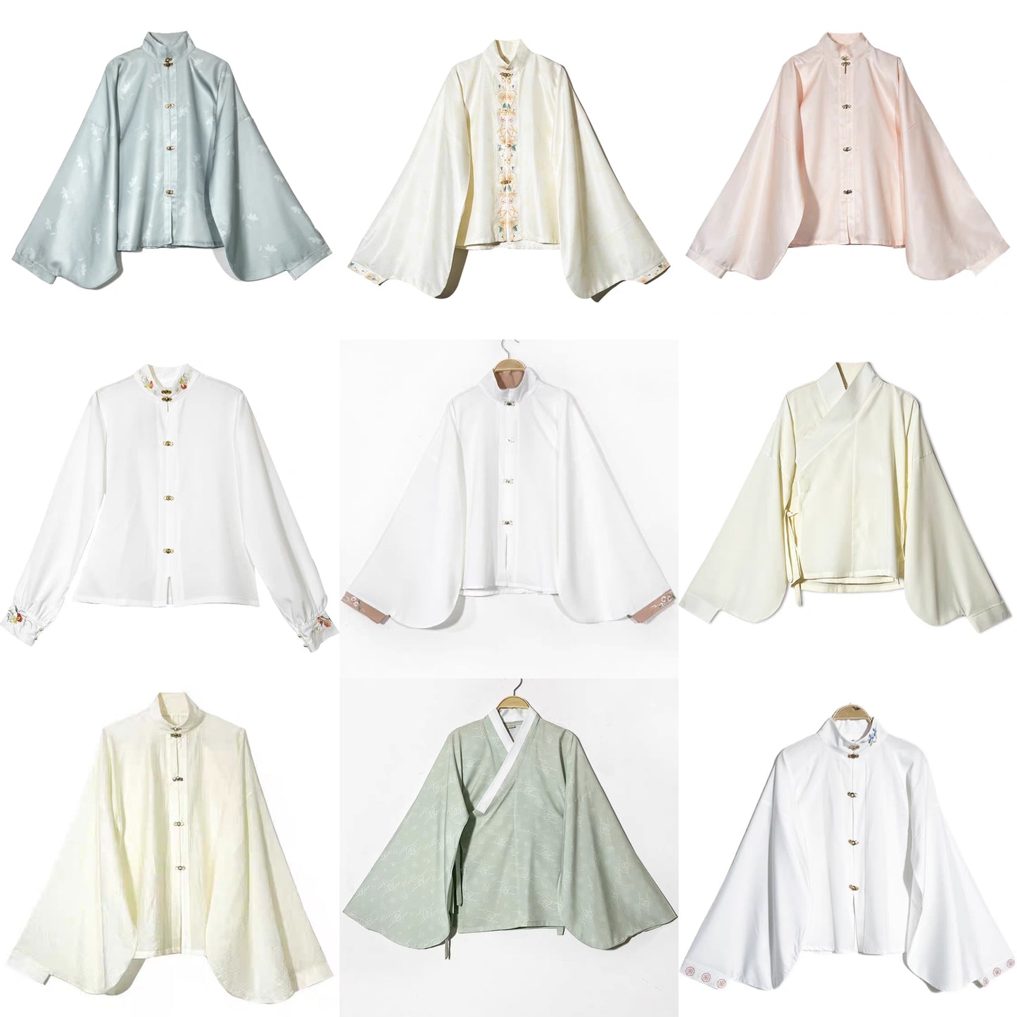 Hanfu Cross-Collar Stand-Up Collar Pipa Sleeve Top汉服交领立领琵琶袖上衣S-XL