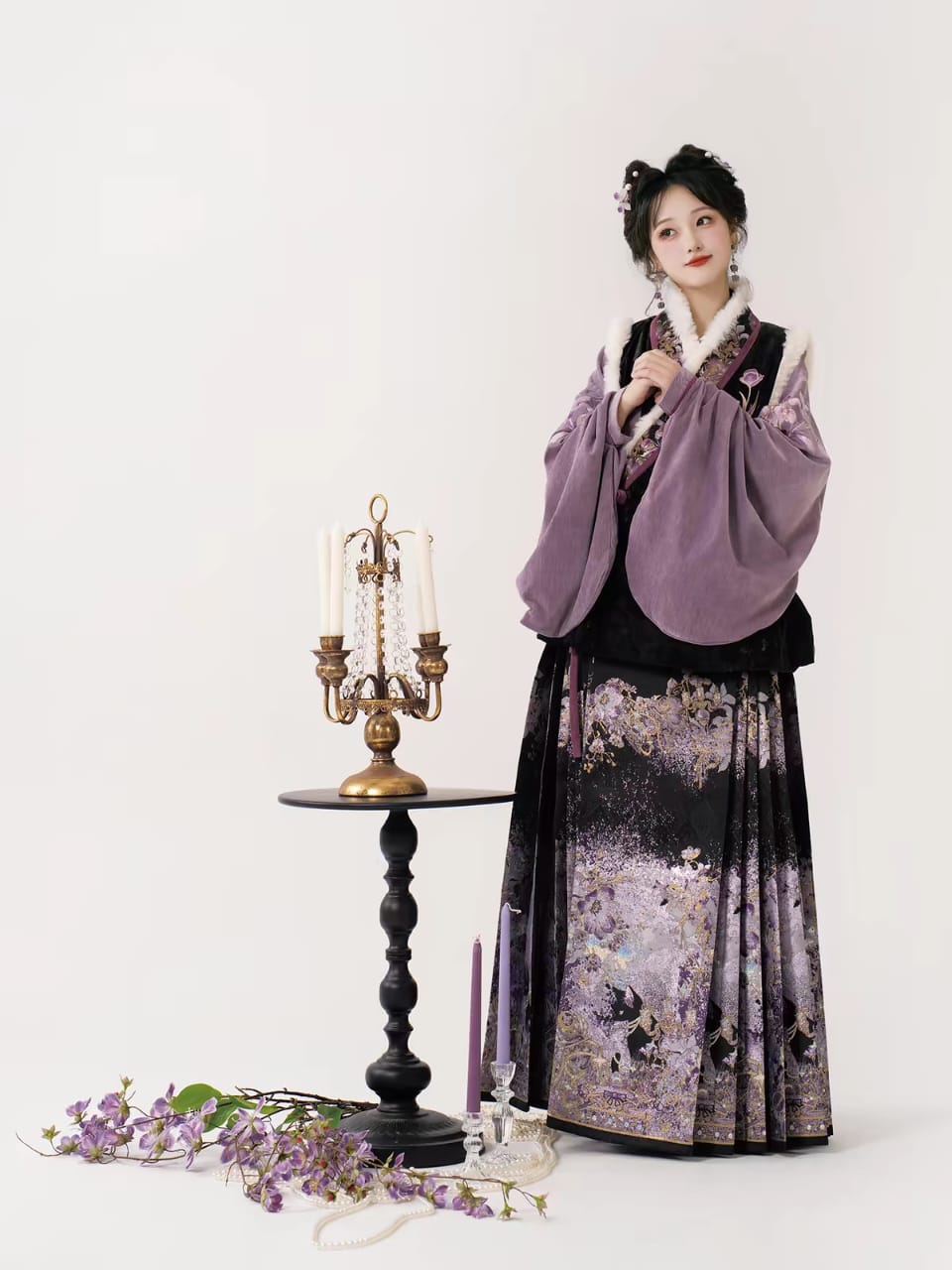 Gold‑Woven Mamian Skirt – Brocade Hanfu Skirt(single skirt)