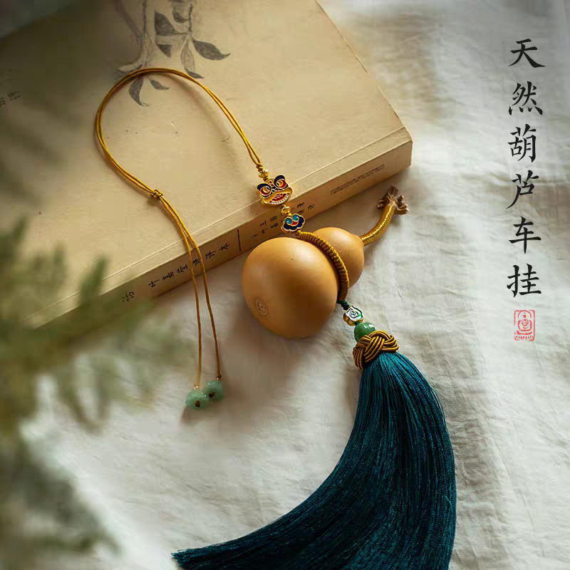 Natural gourd car pendant天然葫芦汽车挂件后视镜挂件本命年新款室内挂饰吊坠创意挂件