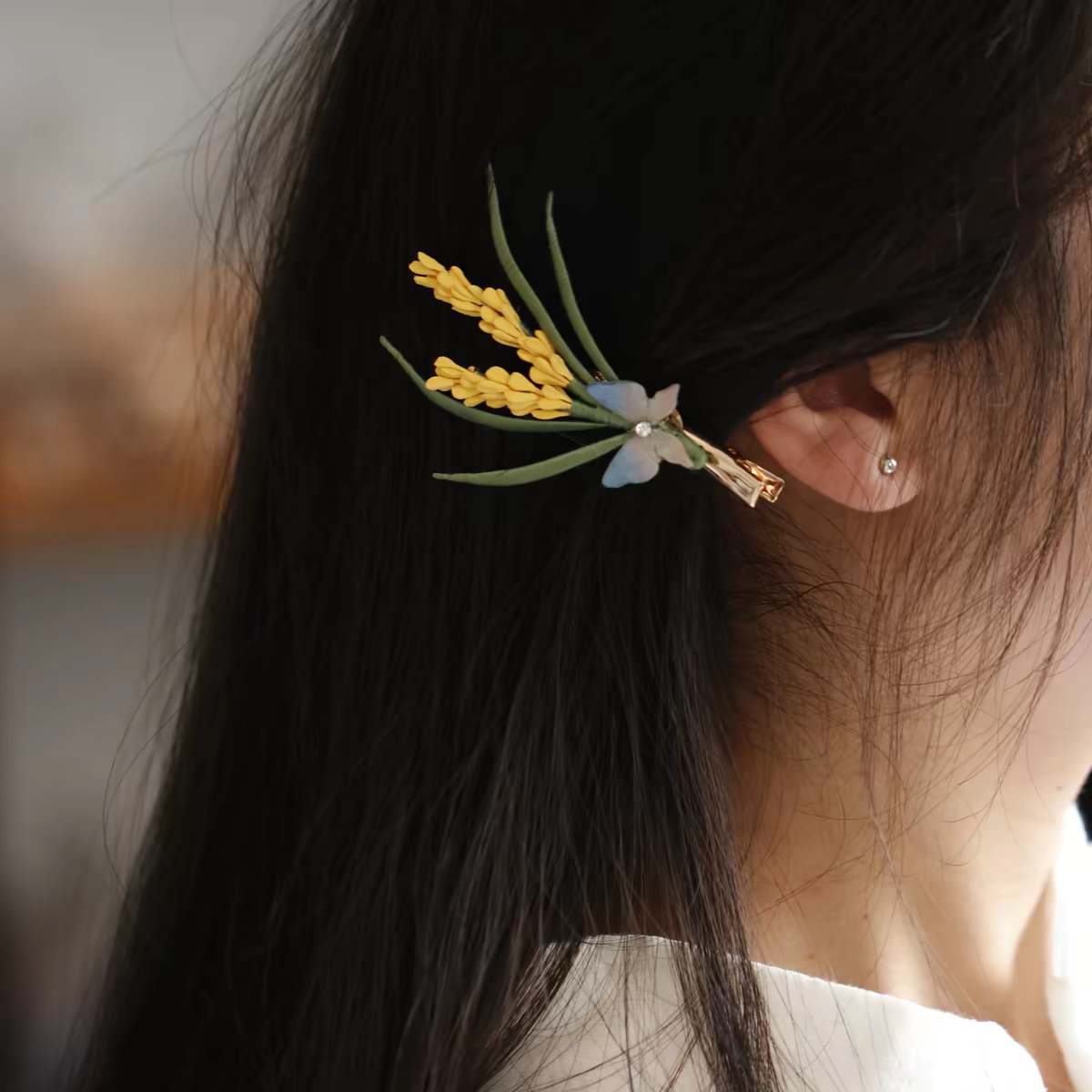 Chinese Twined Flower Hair Clip (Chanhua) – Intangible Cultural Heritage Silk Hairpin, Handmade Hair Accessory