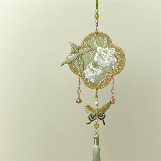 Embroidered Tassel Pendant – Traditional Hanfu Jinbu Waist Ornament, Perfect for Mamianqun & Qipao
