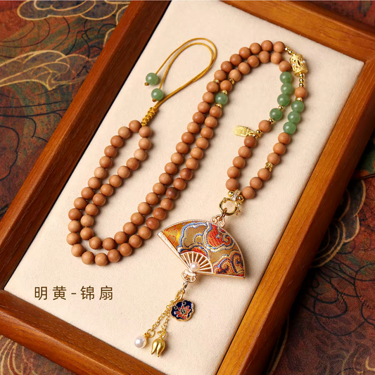 Heritage Song Brocade Amulet – New‑Chinese Necklace