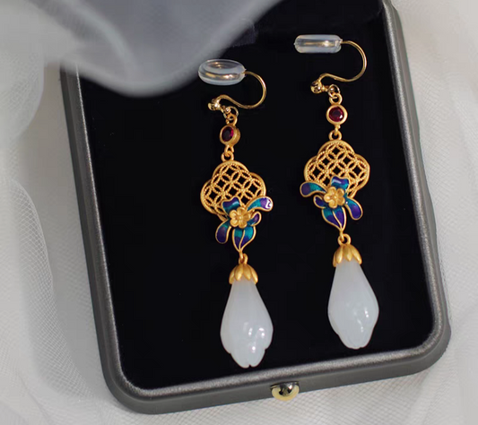 No Piercing Chinese Style Clip On Earrings | New Chinese Style Hanfu Jewelry Accessories