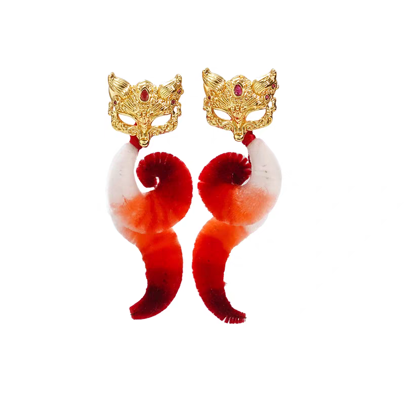 Chinese Ronghua Flower Earrings | Traditional Chinese Handmade Floral Earrings | Elegant Cultural Gift