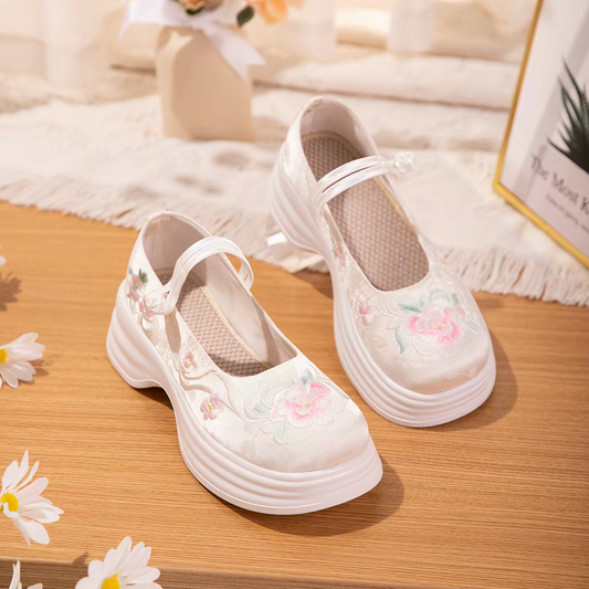 Height-Boosting Hanfu Shoes | 增高鞋 | Traditional-Style Shoes for Hanfu & Mamian Skirts | Size 34-40