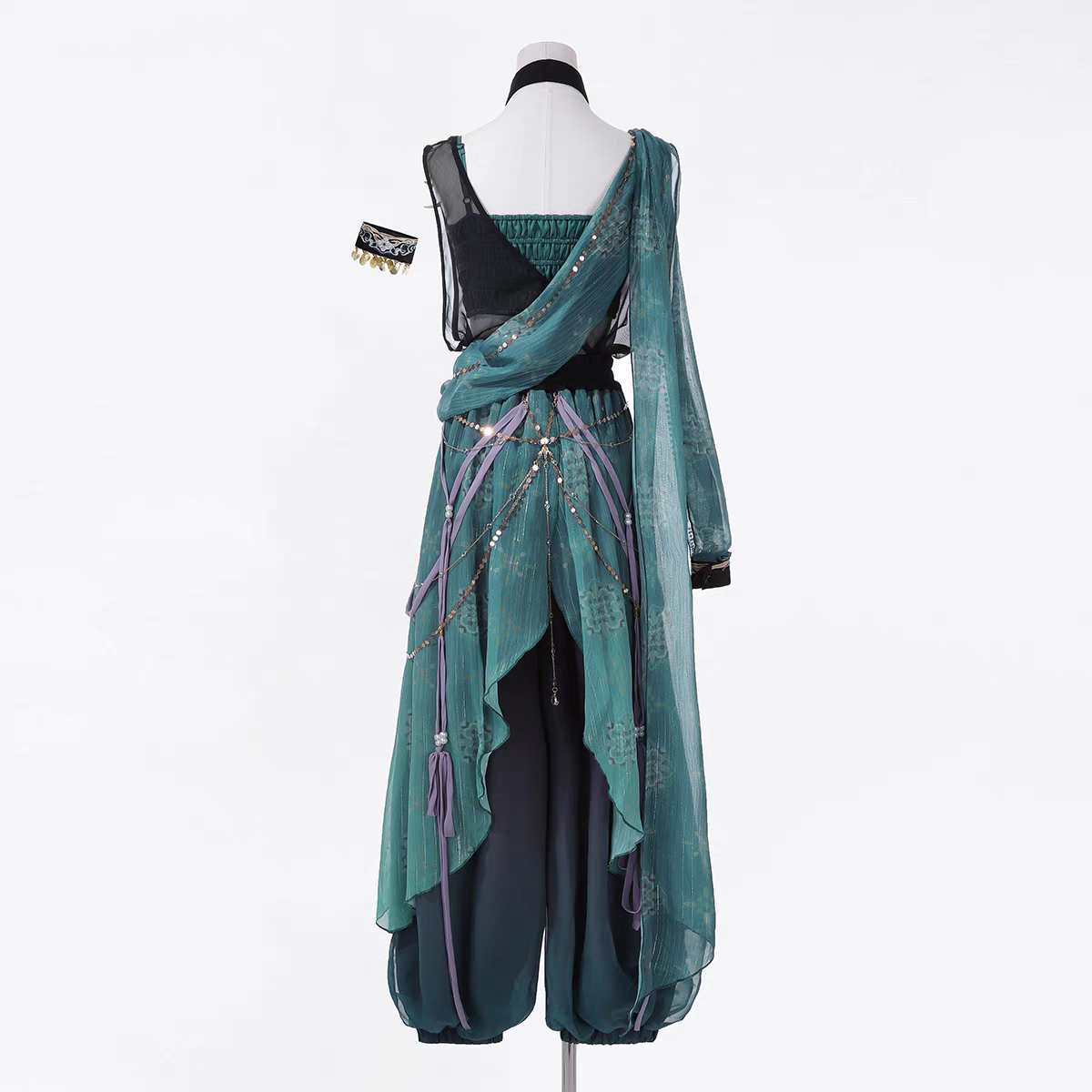 Hanfu-inspired Dunhuang Princess Costume Set — Exotic Western Regions Style with Outer Wrap, Tank Top & Lantern Pants