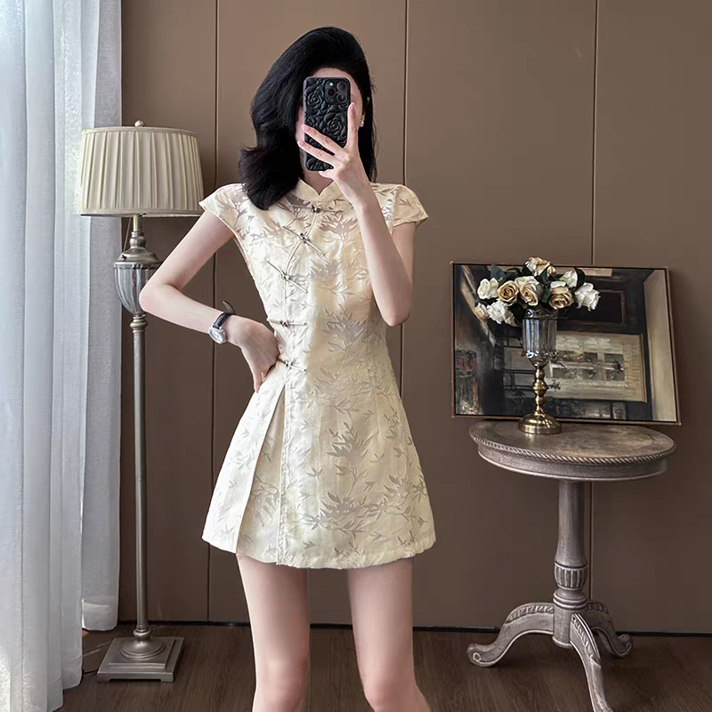 Modern Chinese Cheongsam Two Piece Set – New Chinese Style Outfit | International Shipping 新中式旗袍裤装两件套S-XL