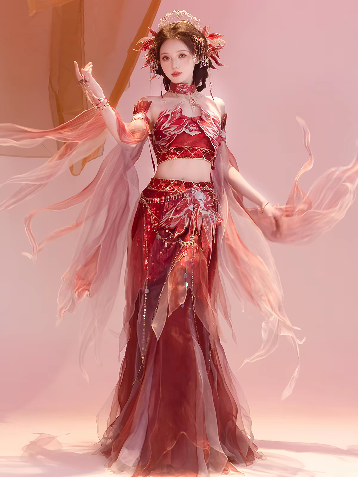 Dunhuang Exotic-Style Heavy Embroidered Han-Element Outfit