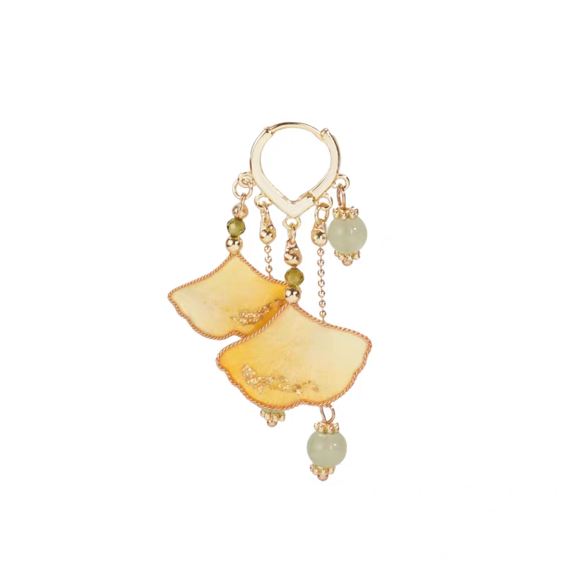 Chinese Ronghua Flower Earrings | Traditional Chinese Handmade Floral Earrings | Elegant Cultural Gift